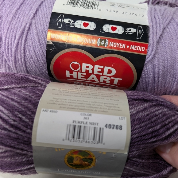 Destash Yarn Vanna's choice Purple Mist, Red Heart Super Saver Pale Plum & more! - Picture 10 of 10